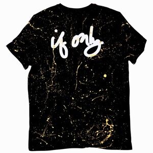 IF ONLY LIMITED EDITION Gold Paint Crew Neck T Shirt